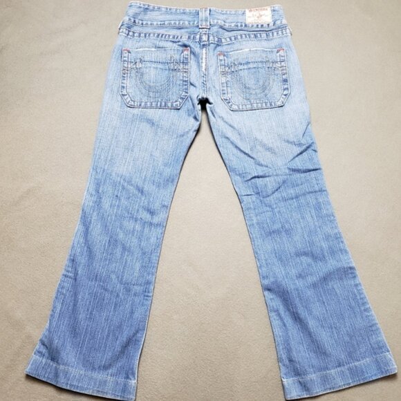 Vintage Y2k True Religion Low Rise Premium Wash Flare Sammy Jeans - Picture 4 of 10